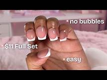 Video thumbnail for French tip press on nails tutorial - easy , fast , no bubbles