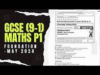 Video thumbnail for GCSE Maths Edexcel May 2024 Foundation Paper 1 Exam Walkthrough | 1MA1/1F