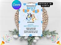 Video thumbnail for Bluey Editable Birthday Invitation Digital Birthday Party Invitation Digital Bday Party Invite Blue Dog Boys Girls Instant Download Template - Etsy Australia