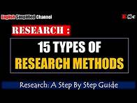 Video thumbnail for Research: 15 Types of Research Method