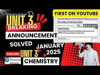 Video thumbnail for January 2025 | Chemistry Unit 3 | Solved Paper | WCH13/01 | International Advance Level | Explained