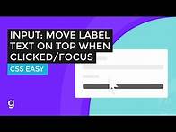 Video thumbnail for How To Move Placeholder or Label Text Above the Input on Focus | EASY