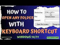 Video thumbnail for How to Open Any Folder With Keyboard Shortcut in Windows 10/11