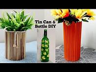 Video thumbnail for 3 Simple & Easy Ideas with Tin Cans & Bottle | DIY | Tin Can Craft | Best Out of Waste