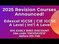 Video thumbnail for 2025 REVISION COURSES ANNOUNCED! | Edexcel IGCSE, CIE IGCSE, A Level, IAL