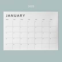 Video thumbnail for Printable Calendar 2025 Minimalist Monthly Planner 2025 Printable Instant Download PDF Monday & Sunday Start Minimal Landscape Calendar - Etsy