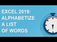 Video thumbnail for Microsoft Excel: How to quickly alphabetize a list of words (Windows/macOS)