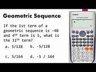 Video thumbnail for Caltech in solving nth term of Geometric Sequence using Casio fx - 570ES PLUS calculator