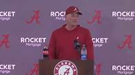 Video thumbnail for Alabama head coach Kalen DeBoer speaks following team's first spring practice