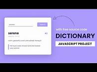 Video thumbnail for Dictionary App | HTML, CSS And Javascript | JS Project