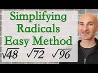 Video thumbnail for Simplifying Radicals Easy Method
