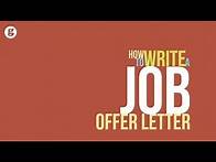 Video thumbnail for How to Write a Job Offer Letter 2e