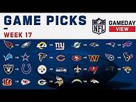 Video thumbnail for NFL Week 17 Game Picks