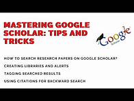 Video thumbnail for How to use and find Research Papers on Google Scholar? 10 Tips for Mastering Google Scholar