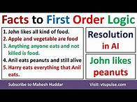 Video thumbnail for Resolution to Prove Predicate Facts to First Order Logic FOL Artificial Intelligence Mahesh Huddar