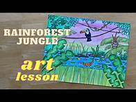 Video thumbnail for How to draw a Jungle Rainforest | Step by step art lesson | Henri Rousseau