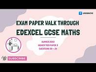 Video thumbnail for 🧮 Edexcel Higher Paper 3 | Summer 2023 | Questions 20–24 Walk Through