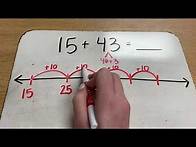 Video thumbnail for Solving 2 Digit Addition: Open Number Line (NO Regrouping)