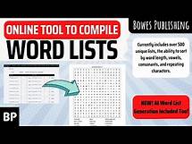 Video thumbnail for The Word List Generator Overview