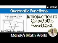 Video thumbnail for Introduction to Quadratic Functions
