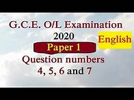 Video thumbnail for O/L English past papers with answers 2020 / O/L English