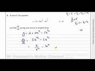 Video thumbnail for WMA11/01 (Edexcel) IAL P1 January 2023, Q1, Differentiation, Tangents, Simplifying Surds