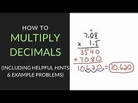 Video thumbnail for How to Multiply Decimals | 6th Grade | Mathcation.com