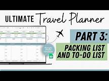 Video thumbnail for Travel Planner - Part 3 - Vacation Packing List Spreadsheet and To-Do List - Google Sheets Template