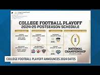 Video thumbnail for New 12-team College Football Playoff schedule unveiled for 2024, 2025