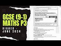 Video thumbnail for GCSE Maths 9-1 Edexcel June 2024 Higher Paper 3 Exam Walkthrough | 1MA1/3H