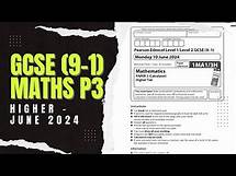 Video thumbnail for GCSE Maths 9-1 Edexcel June 2024 Higher Paper 3 Exam Walkthrough | 1MA1/3H