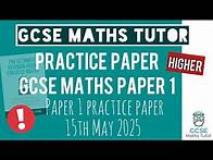 Video thumbnail for Final Practice Paper 1 | Higher GCSE Maths Exam 15th May 2025 | 1 Hour Video | TGMT