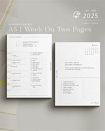 Video thumbnail for A5 - 2025 Weekly Planner Inserts - Printable PDF Download - Functional Design - WO2P | Two-column Layout   Monthly Overview - Etsy