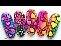Video thumbnail for Easy neon pigments nail art with blooming gel for Valentines day.
