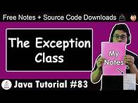 Video thumbnail for The Exception class in Java