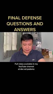 Video thumbnail for Answering Common Final Defense Questions