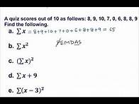 Video thumbnail for Finding sum of x, sum of x squared and more