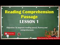 Video thumbnail for Grade 3 Reading Comprehension Passage Lesson 1 #readinglesson #readingcomprehension