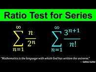 Video thumbnail for Ratio Test for Series - Convergence or Divergence - Calculus