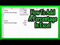 Video thumbnail for How To Add A Percentage (Percent) To A Number In Excel Spreadsheet Explained