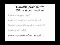 Video thumbnail for Writing Project Proposals