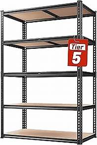 Video thumbnail for REIBII 2020LBS Storage Shelves 5 Tier Garage Shelving Heavy Duty 72" H x 35.55" W x 16" D Adjustable Metal Shelving Unit for Garage Shelves Utility Rack Shelf for Basement Pantry Closet Shelves,Black