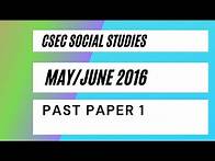 Video thumbnail for CSEC Social Studies May/June 2016 Past Paper 1/Multiple Choice