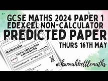 Video thumbnail for GCSE Maths Predicted Paper Edexcel Foundation Non-Calculator 16th May 2024 | GCSE Maths Revision
