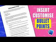 Video thumbnail for Insert, customise and delete bullet points in Word - Easy tutorial