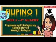 Video thumbnail for Q4 - Grade 1 - FILIPINO - Week 5 - MAGKASINGKAHULUGAN