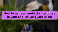 Video thumbnail for How to write a non-fiction response in your English Language exam - Writing skills: Video playlist - BBC Bitesize