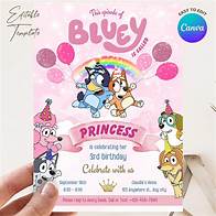 Video thumbnail for Bluey Happy Birthday Invitation Template, Bluey Girl Party Digital Invitation, Bluey Bundle Png, Girl Pink Purple Birthday Invitation - Etsy