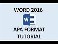 Video thumbnail for Word 2016 - APA Format - How To Do an APA Style Paper in 2017 -APA Tutorial Set Up on Microsoft Word