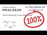 Video thumbnail for 15 MINUTE Study Guide for Geometry 1 Final Exam